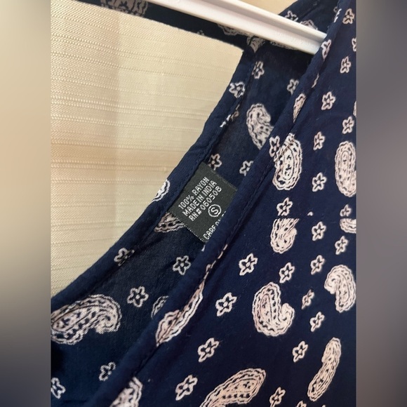 ⚫️ BOGO Blue and white Angie dress with sleeves, size small - Picture 4 of 7